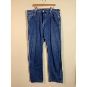 Levi's Men 501 Button Fly Relaxed Straight Jeans Sz 42x36